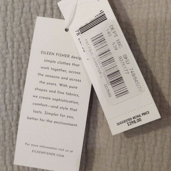 NWT Eileen Fisher Women's Size Large Eco Cotton Blend Jacquard Button Up Jacket - Picture 7 of 12